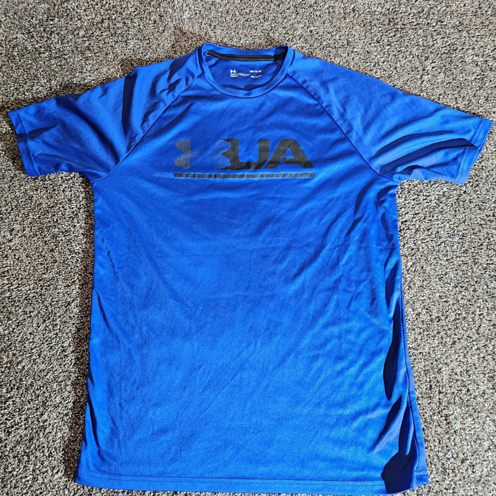 Under Armour Mens HeatGear Blue Short Sleeve Graphic T-Shirt 1345709 Medium